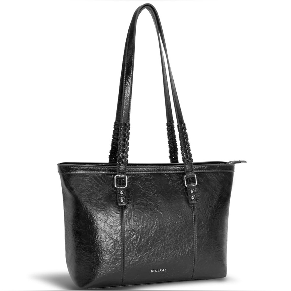 Large Vegan Leather Shoulder Laptop Bag Hobo Work Travel Weekender Tote New